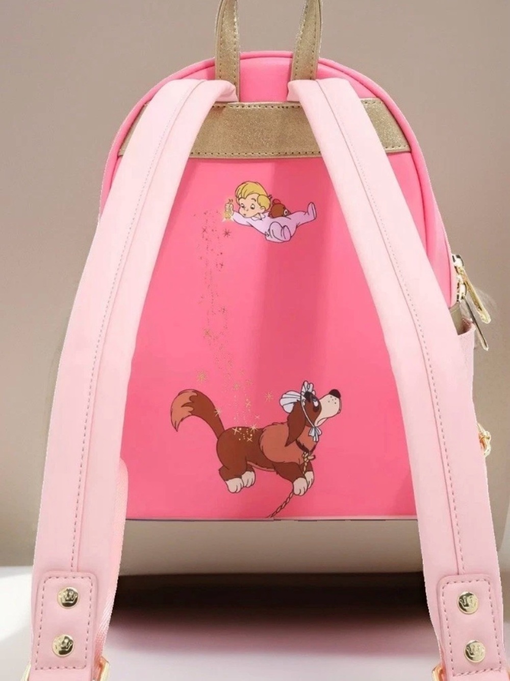 NWOT Disney Loungefly Peter Pan 70th Anniversary “You Can Fly” Backpack Pink - Picture 3 of 5
